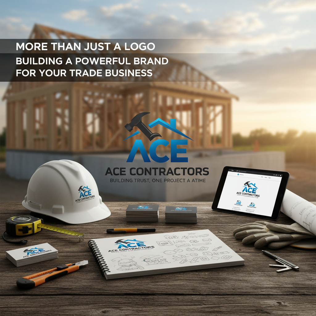 Create an image that represents the following case study:More Than Just a Logo: Building a Powerful Brand for Your Trade Business