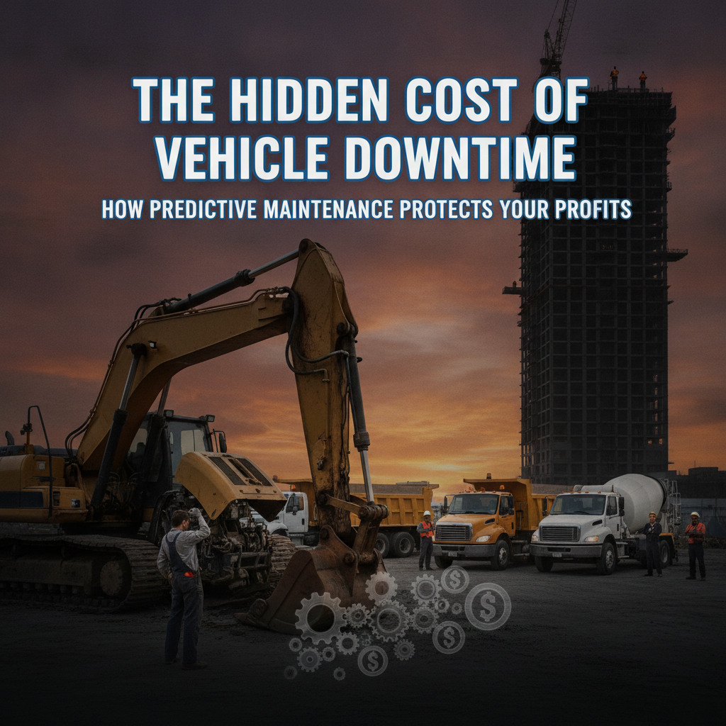 Generate a blog post image that reflects this blog title:The Hidden Cost of Vehicle Downtime: How Predictive Maintenance Protects Your Profits